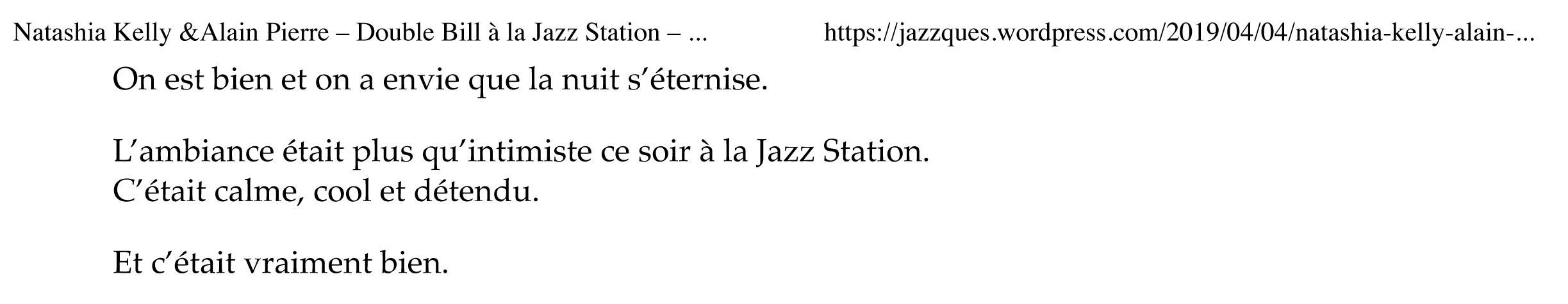Natashia Kelly &Alain Pierre – Double Bill à la Jazz Station – JAZZQUES-3